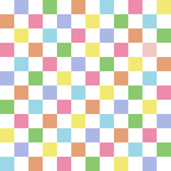 Groovy multicoloured checkerboard vector seamless pattern. Geometric abstract background.