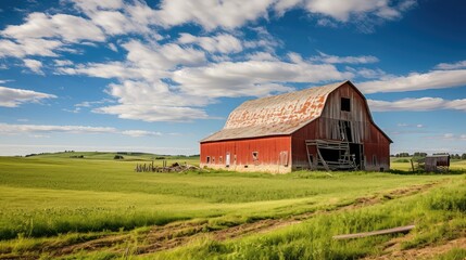 Obraz premium weathe red barn wood