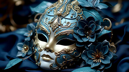 Carnival mask on a workshop display before the carnival