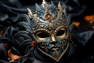 Naklejka premium Carnival mask on a workshop display before the carnival