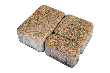 A stone made of cement, shaped like a square, in a variety of colors. It is used in paving factory floors, roads and corridors. It bears high weights