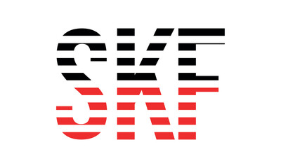 SKF three initial letter iconic line negative space minimal logo design vector template. monogram, abstract, wordmark, business, typography, minimalist, brand, company, flat, modern, unique, simple