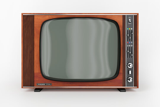 Rubin-714 TV set in the USSR was produced from  1976 to 1985. One of the most popular Soviet TVs. 3D rendering