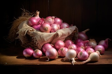 close up of shallots on the table with good photography