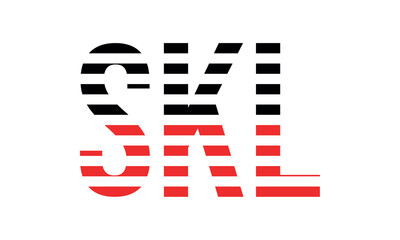 SKL three initial letter iconic line negative space minimal logo design vector template. monogram, abstract, wordmark, business, typography, minimalist, brand, company, flat, modern, unique, simple