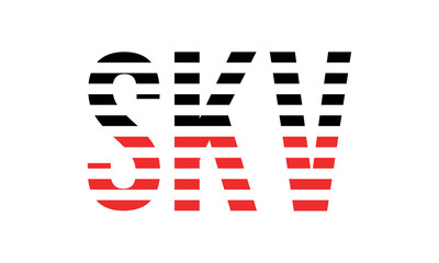 SKV three initial letter iconic line negative space minimal logo design vector template. monogram, abstract, wordmark, business, typography, minimalist, brand, company, flat, modern, unique, simple