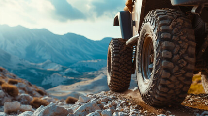 off-road vehicle exploring rugged terrains,  adventure exploration