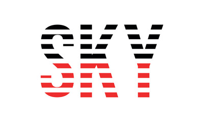 SKY three initial letter iconic line negative space minimal logo design vector template. monogram, abstract, wordmark, business, typography, minimalist, brand, company, flat, modern, unique, simple