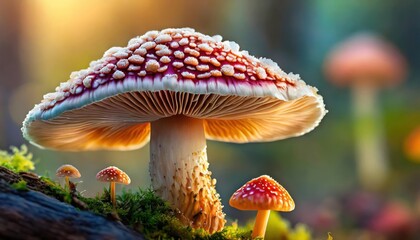 abstract background macro image of colors mushroom.  - obrazy, fototapety, plakaty