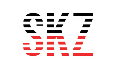 SKZ three initial letter iconic line negative space minimal logo design vector template. monogram, abstract, wordmark, business, typography, minimalist, brand, company, flat, modern, unique, simple