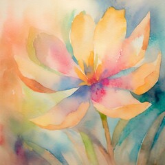 watercolor background with watercolor flowers