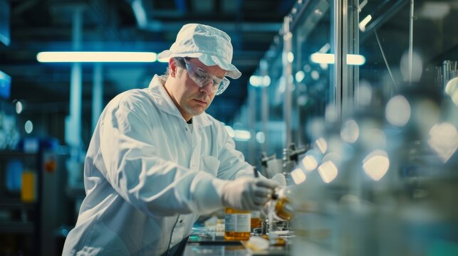 Manufacturing Engineer Measuring Assembly Line Efficiency with Stopwatch