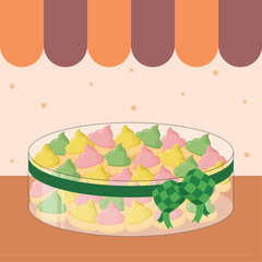 Delicious gem rose cookies in jar illustration
