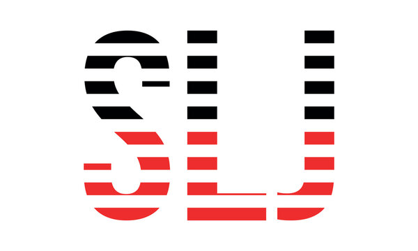 SLJ three initial letter iconic line negative space minimal logo design vector template. monogram, abstract, wordmark, business, typography, minimalist, brand, company, flat, modern, unique, simple