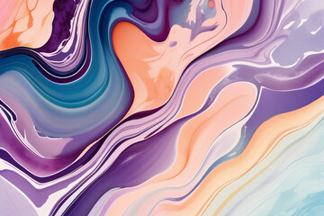 	
Closeup of abstract watercolor paint background texture with liquid fluid marbled paper texture banner texture. Generative AI (생성형 AI)