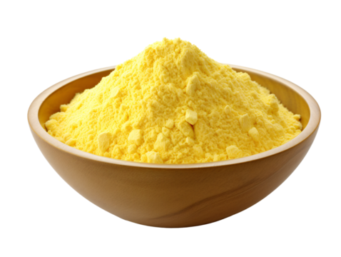 a bowl of yellow powder