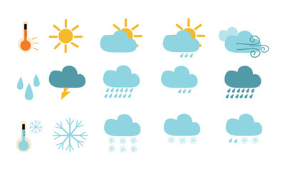 Weather Icons For Print, Web or Mobile App. Vector.
