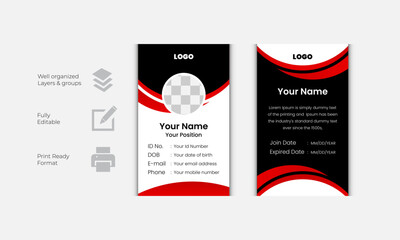 Modern Creative Vector Corporate ID Card Design Template.
