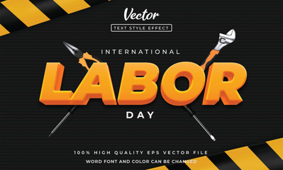 International labor day text effect editable