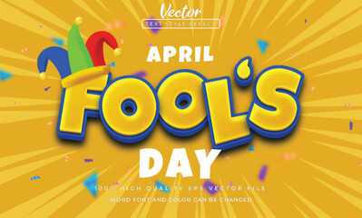 cartoon editable april fools day with 3d text effect