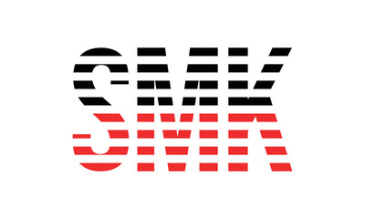 SMK three initial letter iconic line negative space minimal logo design vector template. monogram, abstract, wordmark, business, typography, minimalist, brand, company, flat, modern, unique, simple