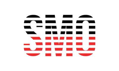 SMO three initial letter iconic line negative space minimal logo design vector template. monogram, abstract, wordmark, business, typography, minimalist, brand, company, flat, modern, unique, simple