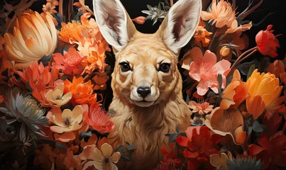Foto op Canvas Creative colorful image of a kangaroo in vegetation. © Andreas
