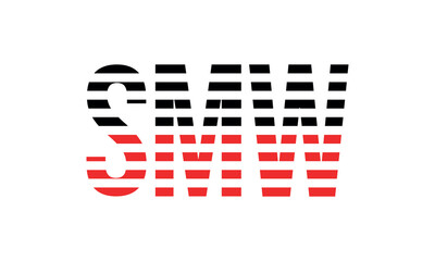 SMW three initial letter iconic line negative space minimal logo design vector template. monogram, abstract, wordmark, business, typography, minimalist, brand, company, flat, modern, unique, simple