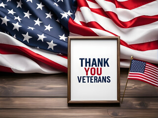 Fototapeta na wymiar empty mockup veterans day abstract banner background with united states waving flag modern 