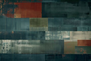 Abstract Grunge Textured Background with Rustic Color Blocks