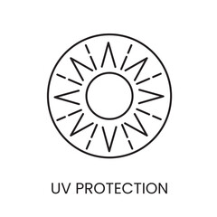 UV protection line icon in vector with editable stroke for packaging