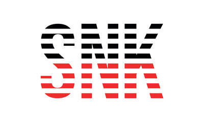 SNK three initial letter iconic line negative space minimal logo design vector template. monogram, abstract, wordmark, business, typography, minimalist, brand, company, flat, modern, unique, simple