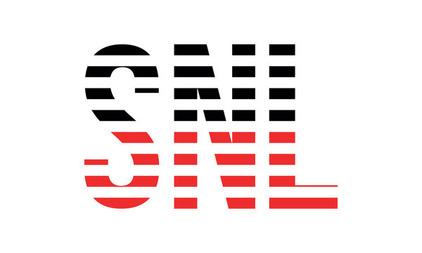 SNL three initial letter iconic line negative space minimal logo design vector template. monogram, abstract, wordmark, business, typography, minimalist, brand, company, flat, modern, unique, simple