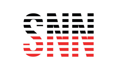 SNN three initial letter iconic line negative space minimal logo design vector template. monogram, abstract, wordmark, business, typography, minimalist, brand, company, flat, modern, unique, simple