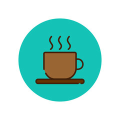 Cup of coffee icon vector flat style illustration