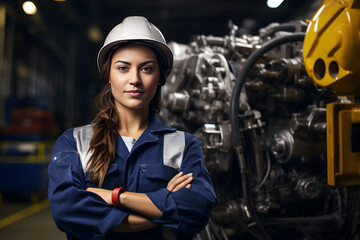 Dedication and Expertise Personified: A Young Female Engineer in Industrial Environment