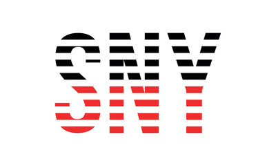 SNY three initial letter iconic line negative space minimal logo design vector template. monogram, abstract, wordmark, business, typography, minimalist, brand, company, flat, modern, unique, simple