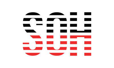 SOH three initial letter iconic line negative space minimal logo design vector template. monogram, abstract, wordmark, business, typography, minimalist, brand, company, flat, modern, unique, simple