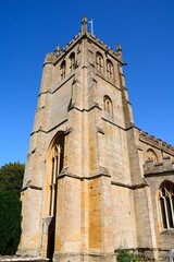 View of All Saints church tower, Martock, Somerset, UK, Europe, - 734965061