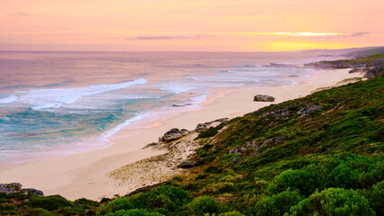 Sunset at De Hoop Nature Reserve South Africa Western Cape, the most beautiful beach in South...