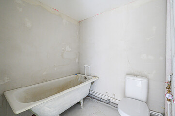 interior apartment room bathroom, sink, decorative elements, toilet. WC, sanitary unit, wash room
