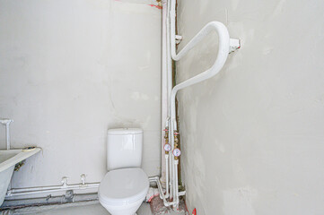 interior apartment room bathroom, sink, decorative elements, toilet. WC, sanitary unit, wash room