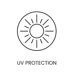 UV protection line icon in vector with editable stroke for packaging