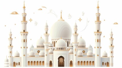 Fototapeta na wymiar ramadan kareem mosque png white background