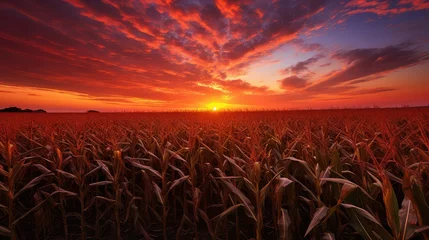 Poster rural corn field sunset © PikePicture