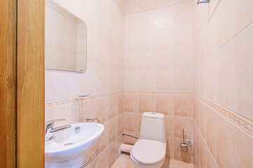interior apartment room bathroom, sink, decorative elements, toilet. WC, sanitary unit, wash room