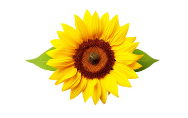 Radiant Sunflower Bloom Isolated on Transparent Background PNG.