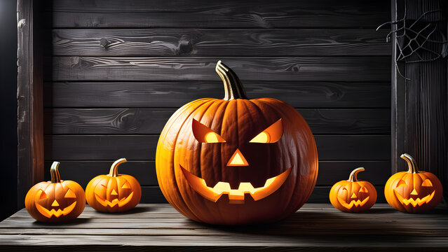 set of Halloween scary pumpkins cut spooky creepy pumpkins cut. Halloween pumpkin and pumpkins