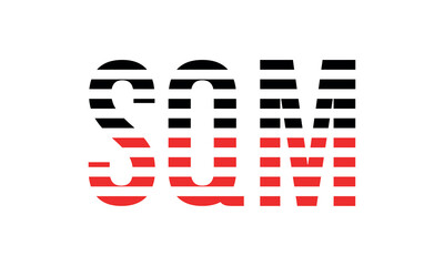 SQM three initial letter iconic line negative space minimal logo design vector template. monogram, abstract, wordmark, business, typography, minimalist, brand, company, flat, modern, unique, simple