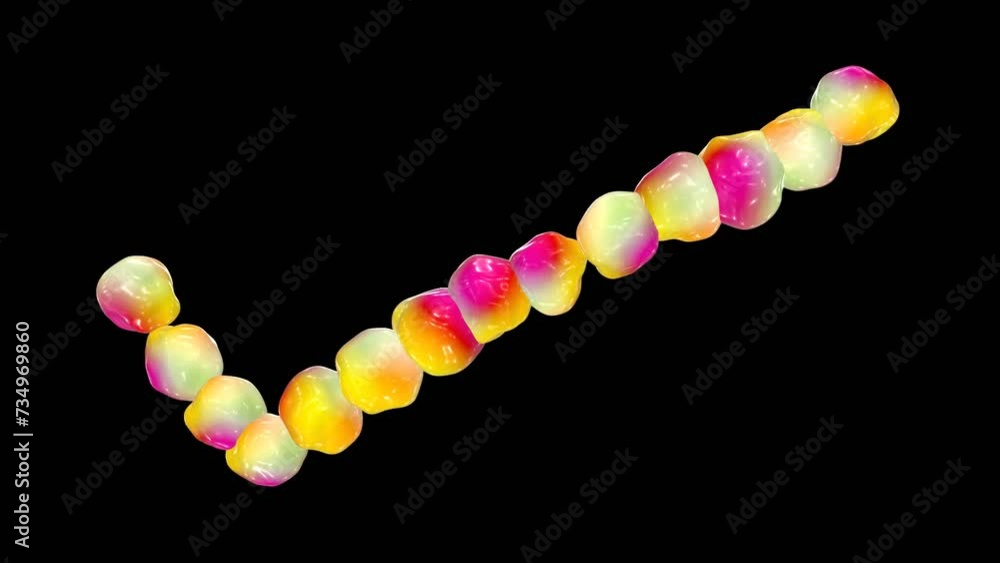 Poster 3d animation of colorful check mark
